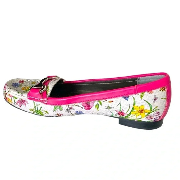 ROS HOMMERSON | Regina Pink White Floral Moc Toe Leather Loafers Size 9SS - Picture 2 of 7